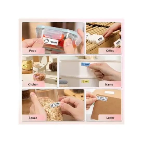 Nelko P22 Bluetooth Label Printer White with 100pc White Roll and 3 180pc Multi Rolls image {2}