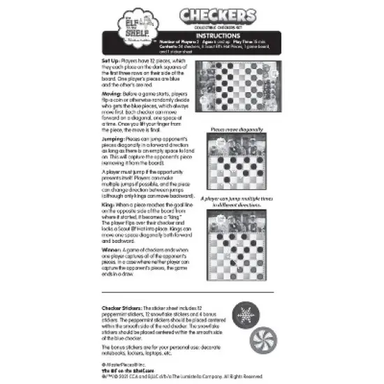 MasterPieces Officially licensed Elf on the Shelf Checkers Board Game for Families and Kids ages 6 and Up image {4}
