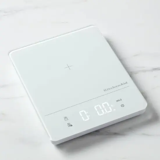 KitchenAid 11lb Waterproof Kitchen Digital Food Scale White: LED Display, Battery Powered, Coffee & Food Weight Scale image {6}