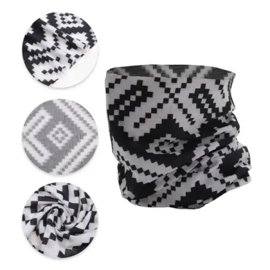 Unique Bargains Sunscreen Checkered Pattern Face Scarf Mask Black White 1 Pc image {2}