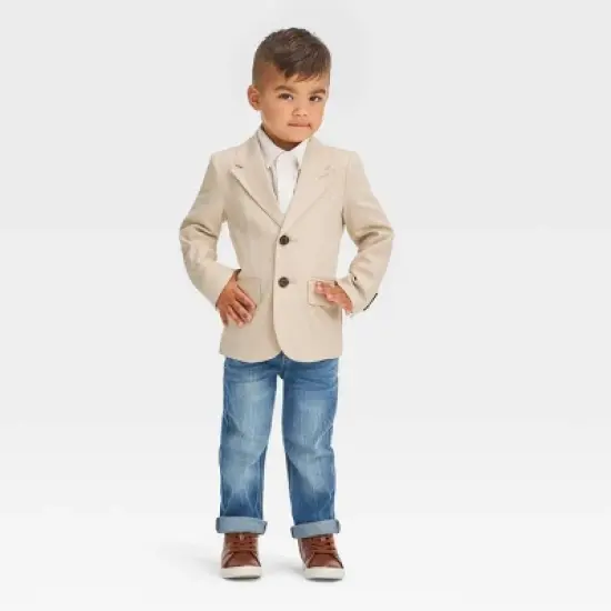 Toddler Boys' 'Button-Front' Blazer - Cat & Jack&trade; Beige image {2}