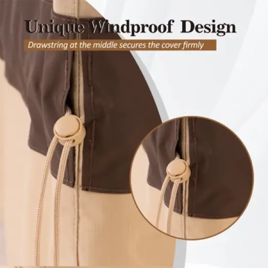 Syemin Plant Covers, Outdoor Swivel Lounge Chair Cover 2 Pack, Waterproof High Wind Resistant Anti-Fading, Brown 43"*42"*42" image {3}