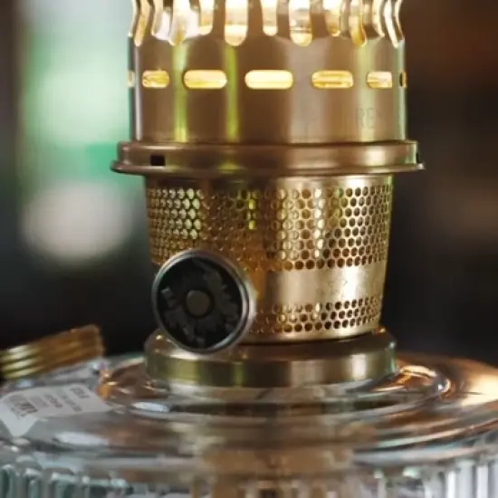 Aladdin Lincoln Drape Oil Lamp - Traditional Classic Indoor Oil or Kerosene Fuel Lamp, Bright White Light, Glass with Brass Trim image {2}