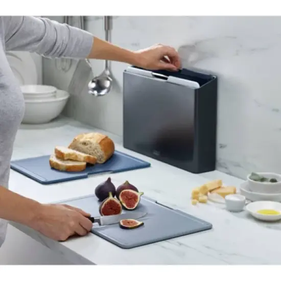 Joseph Joseph Folio 4pc Chopping Board Set (Large) Graphite: Dishwasher-Safe Cutting Boards, Polypropylene image {1}