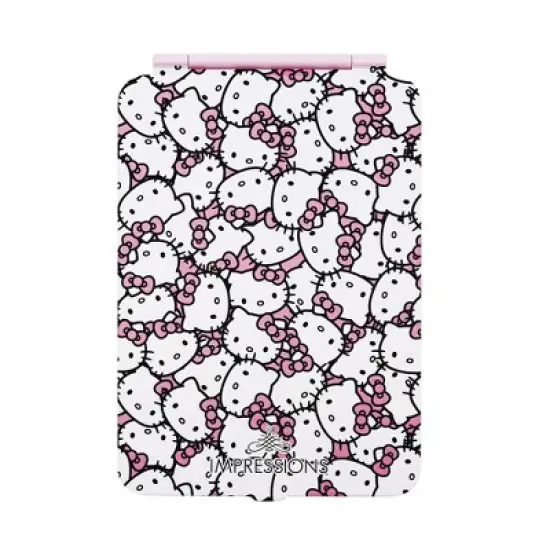 IMPRESSIONS VANITY Hello Kitty (White/Pink) Touch Pad Mini Tri-Tone LED Makeup Mirror image {2}