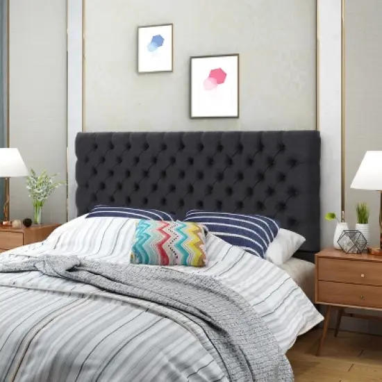 KTMBDW Tufted Upholstered Headboard Queen Size, Solid Wood Head Board with Durable Metal Legs, Adjustable Height Bed Beadboard image {7}