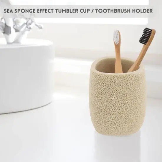 Evideco French Home Goods Elegant Sea Sponge Inspired Tumbler / Toothbrush Holder - Oceanic Charm image {1}