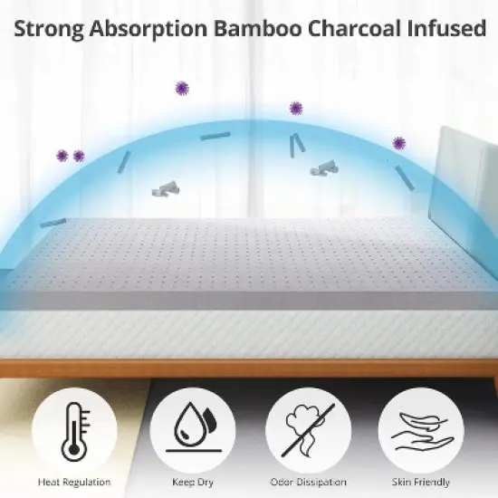 MAYEERTY 2 Inch King Mattress Topper - Gel Memory Foam, Cooling Double Bed Topper for Soft Sleep, Pressure Relief, CertiPUR-US image {3}