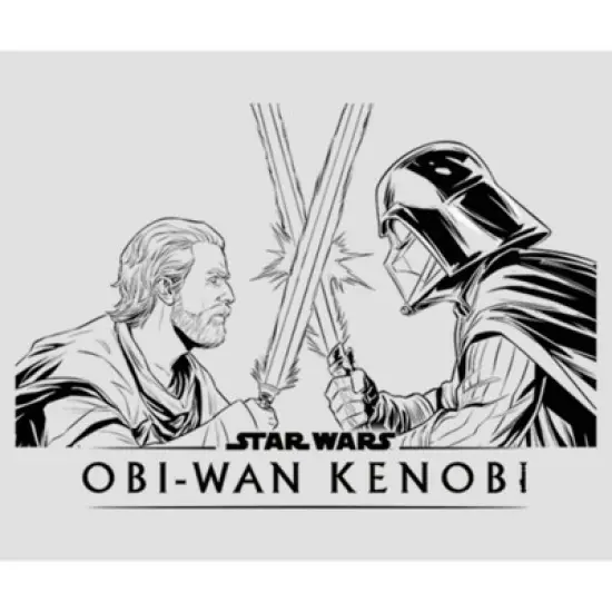 Women's Star Wars: Obi-Wan Kenobi Darth Vader vs Kenobi Sketch Lightsaber Duel Racerback Tank Top image {1}