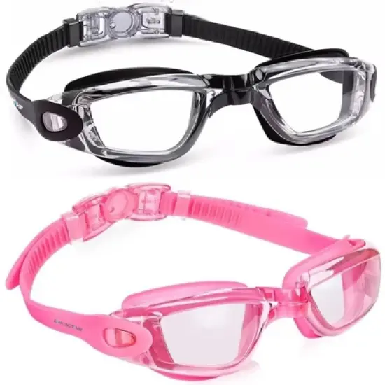 Link Active Kids Swim Goggle With Fast Clasp Technology UV Protection Leak & Fog Proof Wide View Boys & Girls Ages 3-9  2 Pack image {10}