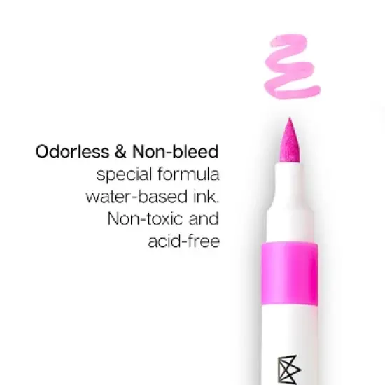 KINGART Acrylic Brush Tip Markers, 24 Colors image {5}