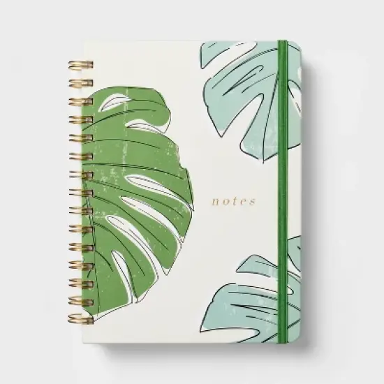 Narrow Ruled Journal 5.75"x8" Twin Wire Printed Palm Leaves - Threshold&trade;: Hard Cover Notebook for Teens & Adults, 240 Pages image {3}