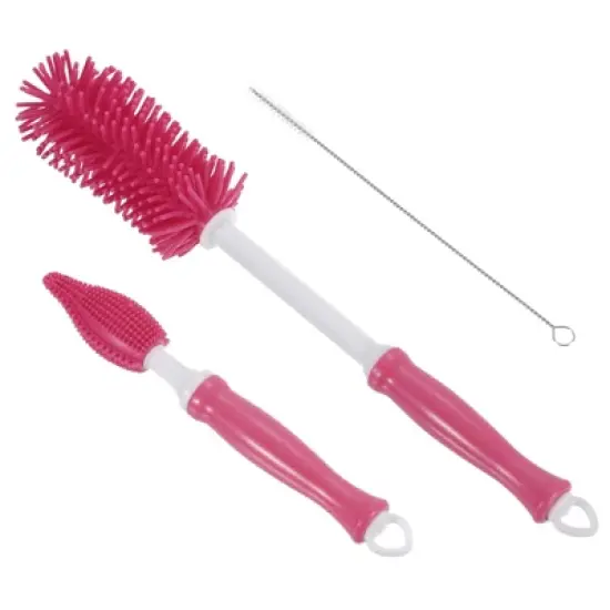 Unique Bargains Long Handle Silicone Water Bottle Cleaning Brush Kit image {8}