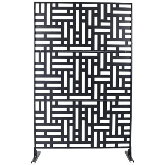 CAVINAS Patio Decorative Screen Metal Fence Privacy Screen with Striped Rectangle Pattern for Outside and Garden, 76" H&times;48" W image {3}