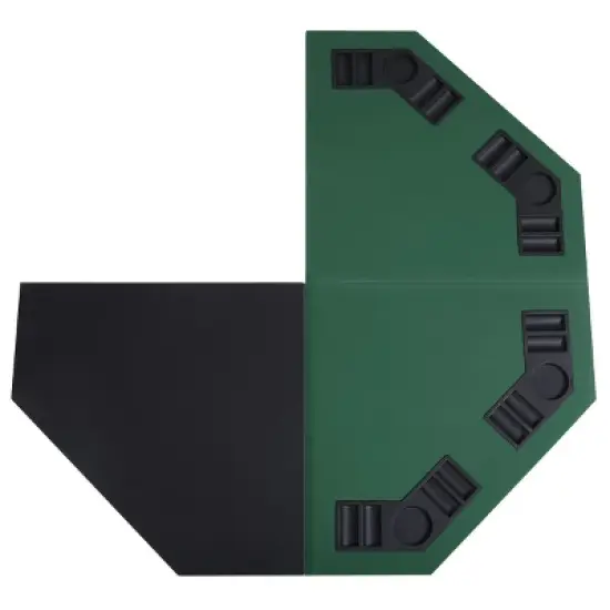 Costway 48" Green Octagon 8 Player Four Fold Folding Poker Table Top & Carrying Case image {4}