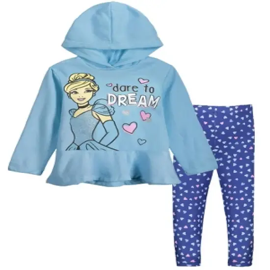 Disney Princess Mulan Rapunzel Jasmine Ariel Belle Cinderella Tiana Tinker Girls Pullover Hoodie Legging Toddler to Big Kid image {10}