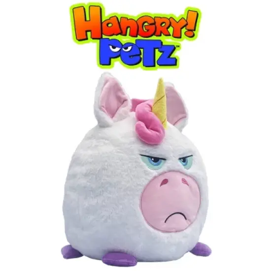 Hangry Petz: Luna Unicorn - 12" White-Pink-Purple Animal Plush image {1}