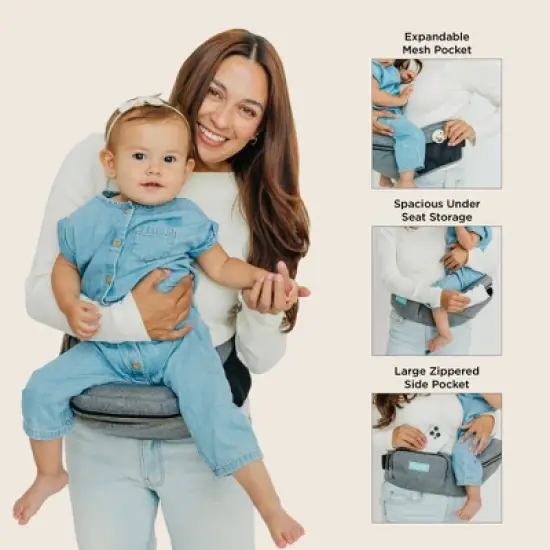 Moby Hip Seat Baby Carrier - Heather Gray image {15}