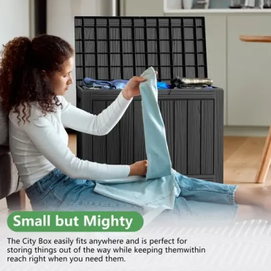 MAYEERTY 45 Gallon Large Capacity Outdoor Deck Box for Patio Furniture Cushions, Pillow with Wheels image {5}