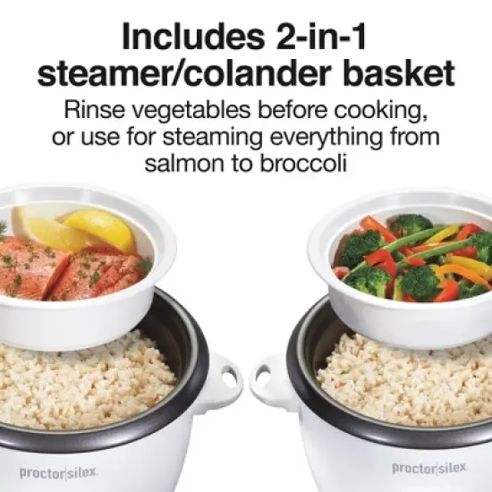 Proctor Silex 10 Cup Rice Cooker & Steamer White 37533G image {4}