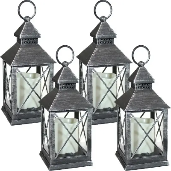 Sunnydaze 10" Yorktown Black Traditional Style Plastic and Glass Battery Operated Indoor LED Candle Lantern image {9}