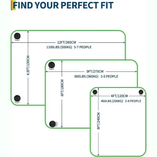 Acekool Floating Mat 9/11/12ft - Quick-Dry Foam, Non-Slip Surface & Anchor Kit for Pool/Lake, Slate image {1}