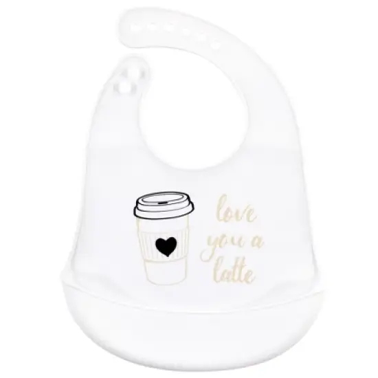 Hudson Baby Infant Girl Silicone Bibs 2pk, Latte, One Size image {1}