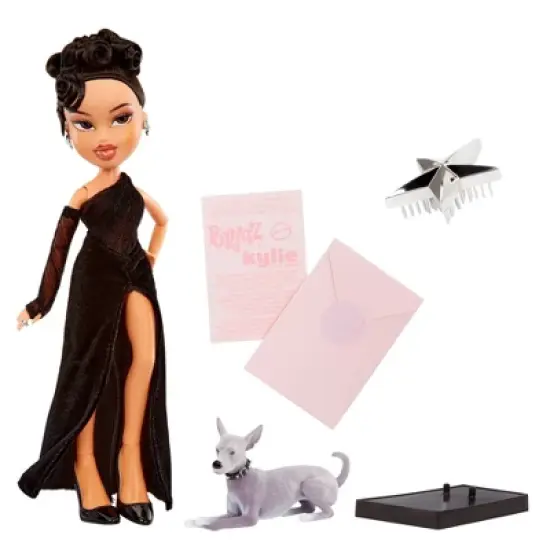 Bratz x Kylie Jenner Night Fashion Doll with Evening Gown, Pet Dog, and Poster image {1}