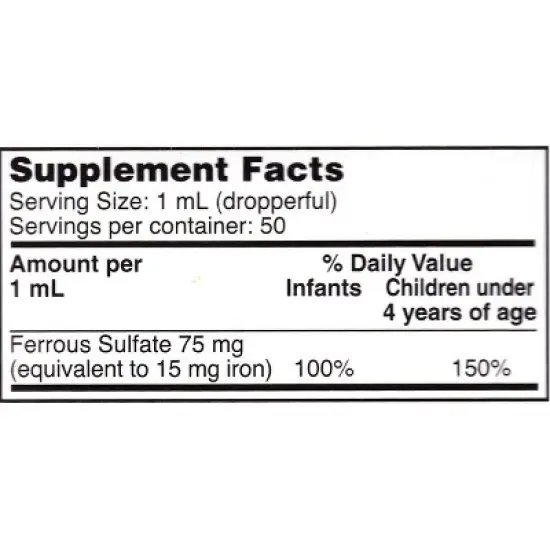 Silarx Ferrous Sulfate Iron Supplement Drops - 50 ml image {2}