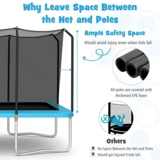 Costway 8 x 14 FT Rectangular Recreational Trampoline W/ Safety Enclosure Net Ladder Outdoor image {7}