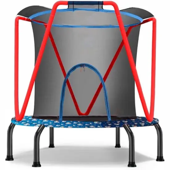 66'' Trampoline for Kids Toddler Indoor Outdoor Small Trampolines for Baby with heighten net No-Gap Design for Kids image {7}