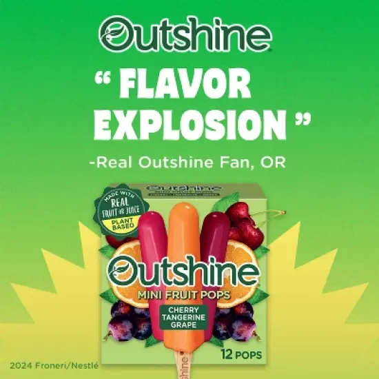 Outshine Cherry/Tangerine/Grape Frozen Fruit Bars - 18 fl oz/12ct image {2}