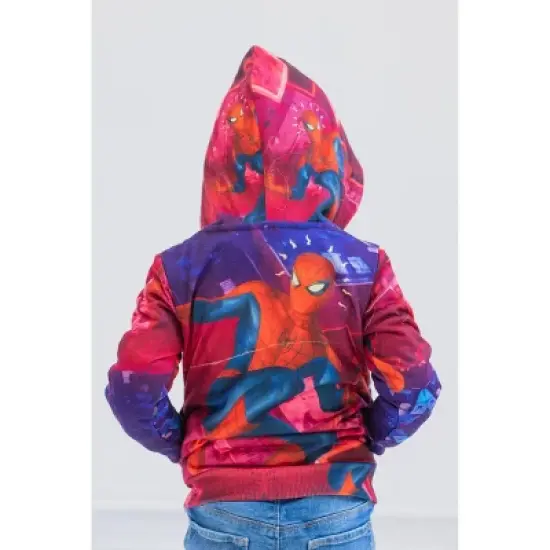 Marvel Spider-Man Fleece Zip Up Cosplay Hoodie Toddler to Big Kid image {5}