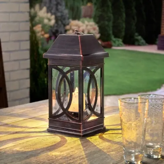 Smart Solar San Vicente II 15" Solar Lantern Bronze image {5}
