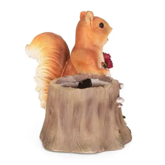 Christopher Knight Home 19" Wide Mohar Concrete Outdoor Novelty Squirrel Planter Brown image {4}