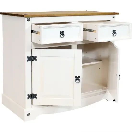 Sunnydaze Kitchen Sideboard Cabinet with 2 Drawers and 2 Doors - Solid Pine Construction image {10}