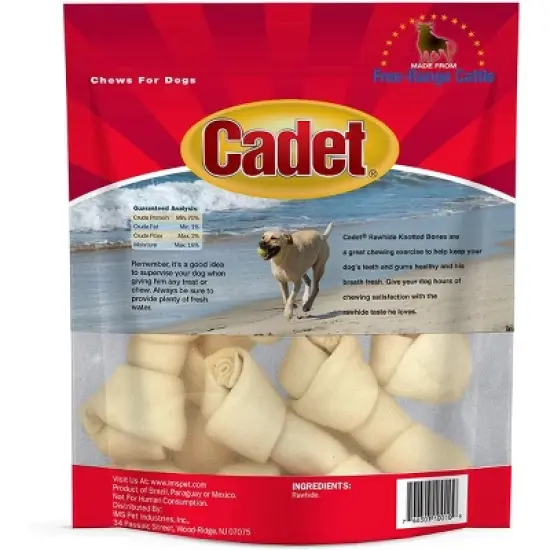 Cadet 4-5 Inch Rawhide Knotted Bones (1 lb Pack) image {2}