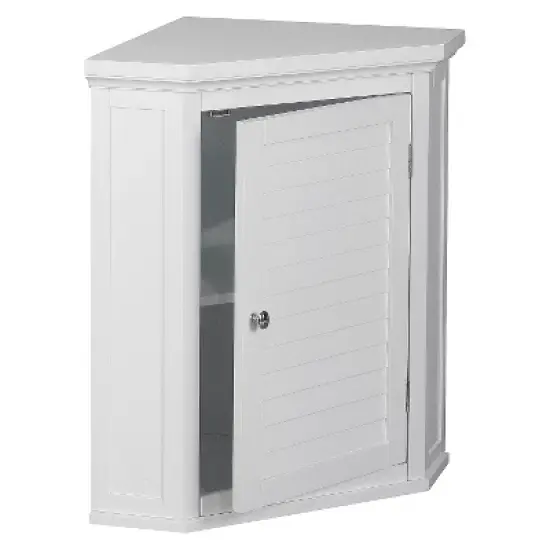 Slone White Shuttered Corner Cabinet - Elegant Home Fashion image {3}