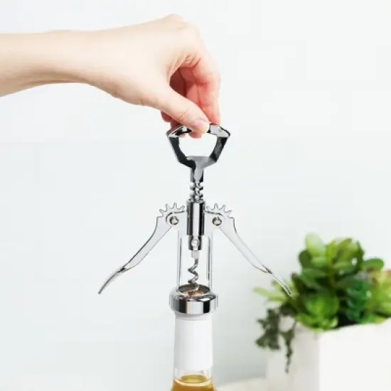 True Glider Silver Winged Corkscrew, Self Centering Worm, Bottle Opener image {3}