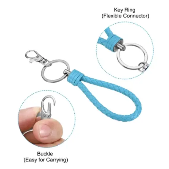 Unique Bargains Plastic Wear-resistant ID Card Wristlet Keychains 5 Pcs image {2}