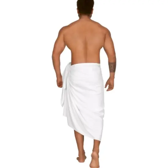 LA LEELA Men's Casual Vacation Pareo Sarong Wrap One Size Snow White image {3}