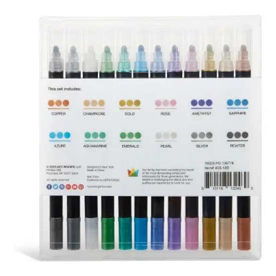 KINGART Dot Tip Markers 12 Metallic Colors image {4}
