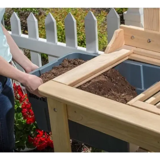 Lehman's Outdoor Gardening Potting Table Workstation, Cypress Wood image {2}