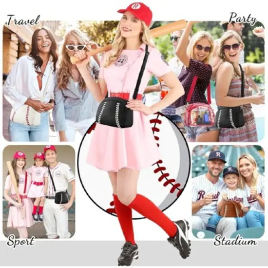 FATMOON Baseball Crossbody Purses for Women Mom Sport Small Baseball Shoulder Bag Vegan Leather Softball Handbags image {1}