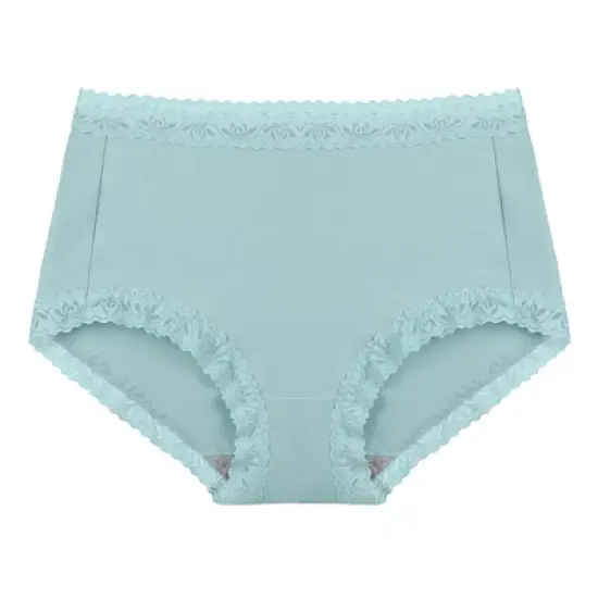 Agnes Orinda Women Plus Mid Waisted Lace Trim Soft Breathable Stretch Briefs Underwear image {4}