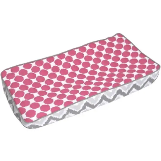 Bacati - Gray Zigzag Pink Dots Muslin Changing Pad Cover.... image {7}