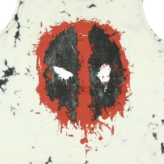 Seven Times Six Marvel Deadpool Men's Sleeveless T-Shirt Ink Splatter Tie-Dye Tank Top Multicolored image {1}
