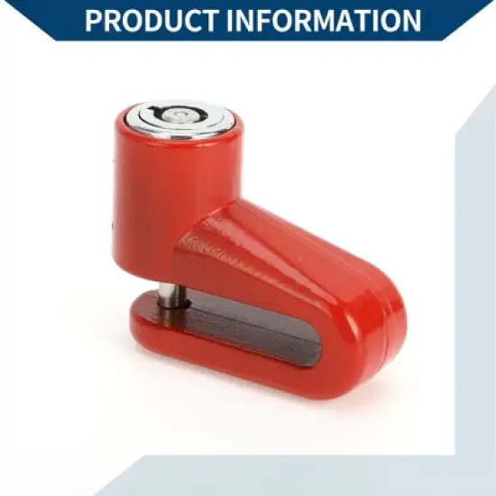 Unique Bargains Bicycle Lock Portable Ring Anti-Theft Bike Lock Motorcycle Wheel Disk Lock Red image {4}