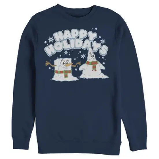 Men's SpongeBob SquarePants Happy Holiday Snowman Sweatshirt image {2}