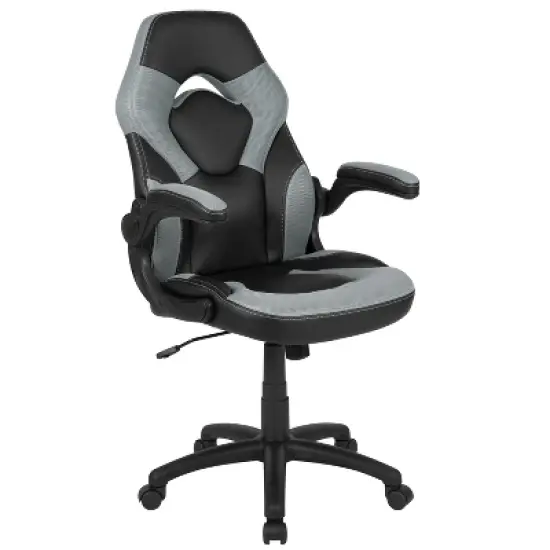 Emma and Oliver Gaming Desk & Chair Set with Cup Holder, Headphone Hook, and Monitor Stand image {6}